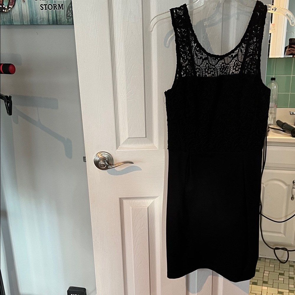Black Swan Black Lace Bodice Sheath Dress
